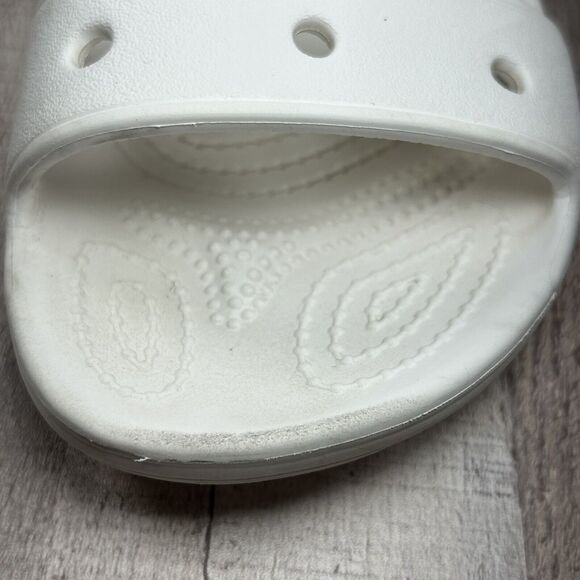 Crocs Women's Classic Slide Sandal Comfort Two Strap Slip On White Size 8 - Picture 13 of 16
